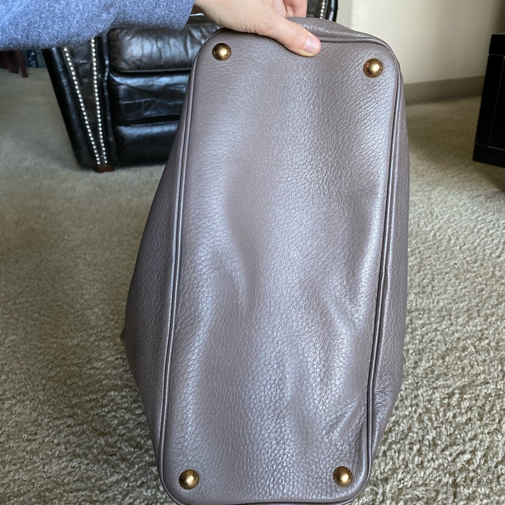 Prada Gray Large Tote Shopper Crossbody Bag Purse - Picture 4 of 16
